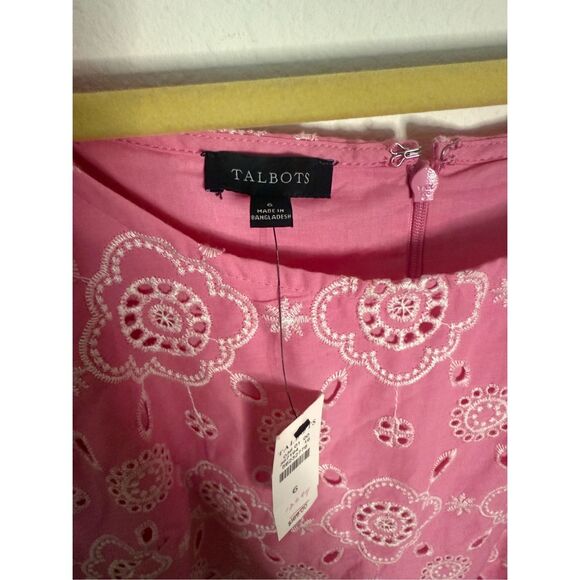 NWT Talbots PUFF SLEEVE EMBROIDERED SHIFT DRESS - Picture 3 of 7